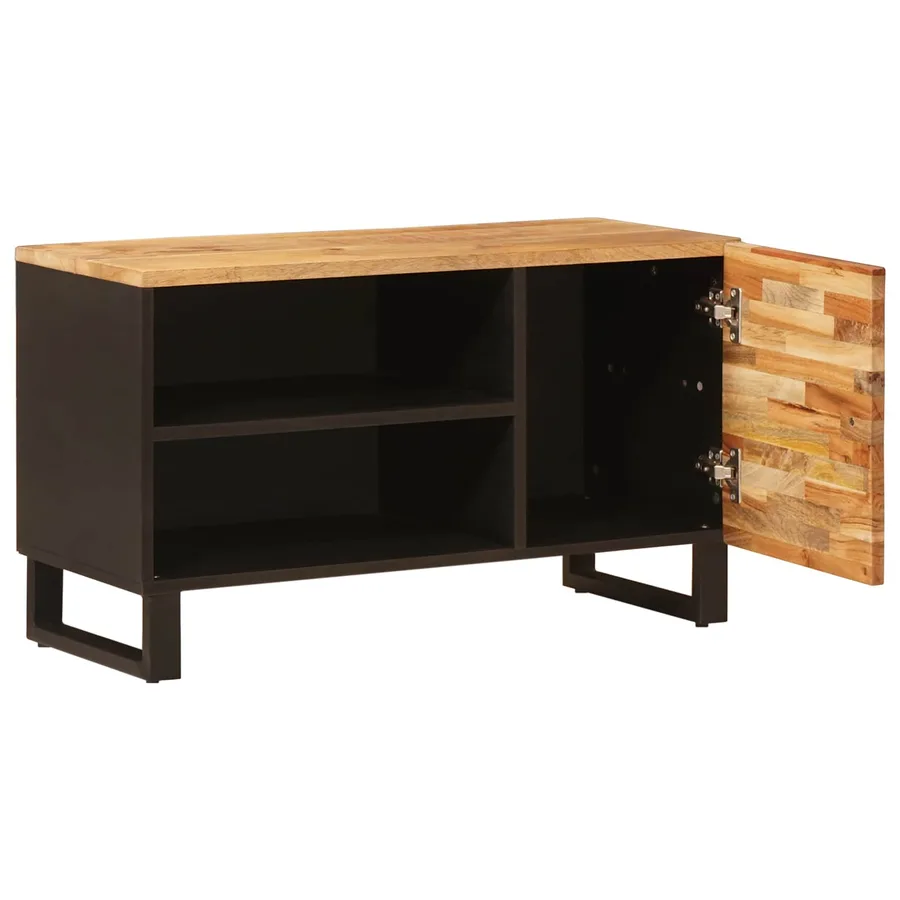 Meuble TV Marron 80 x 33 x 46 cm Bois de mangue massif - 2