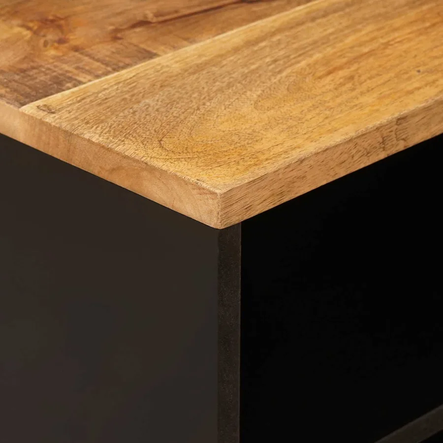 Meuble TV Marron 80 x 33 x 46 cm Bois de mangue massif - 6