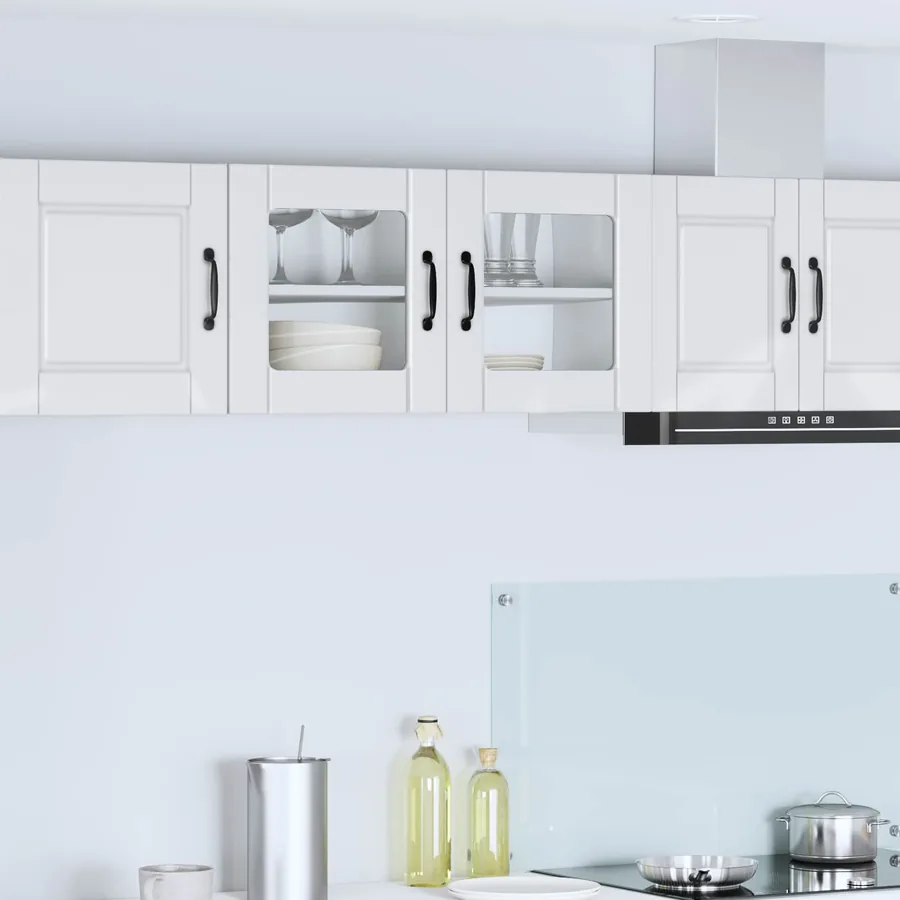 Cabinet en verre mural PORTO Blanc brillant 80 x 31 x 40 cm