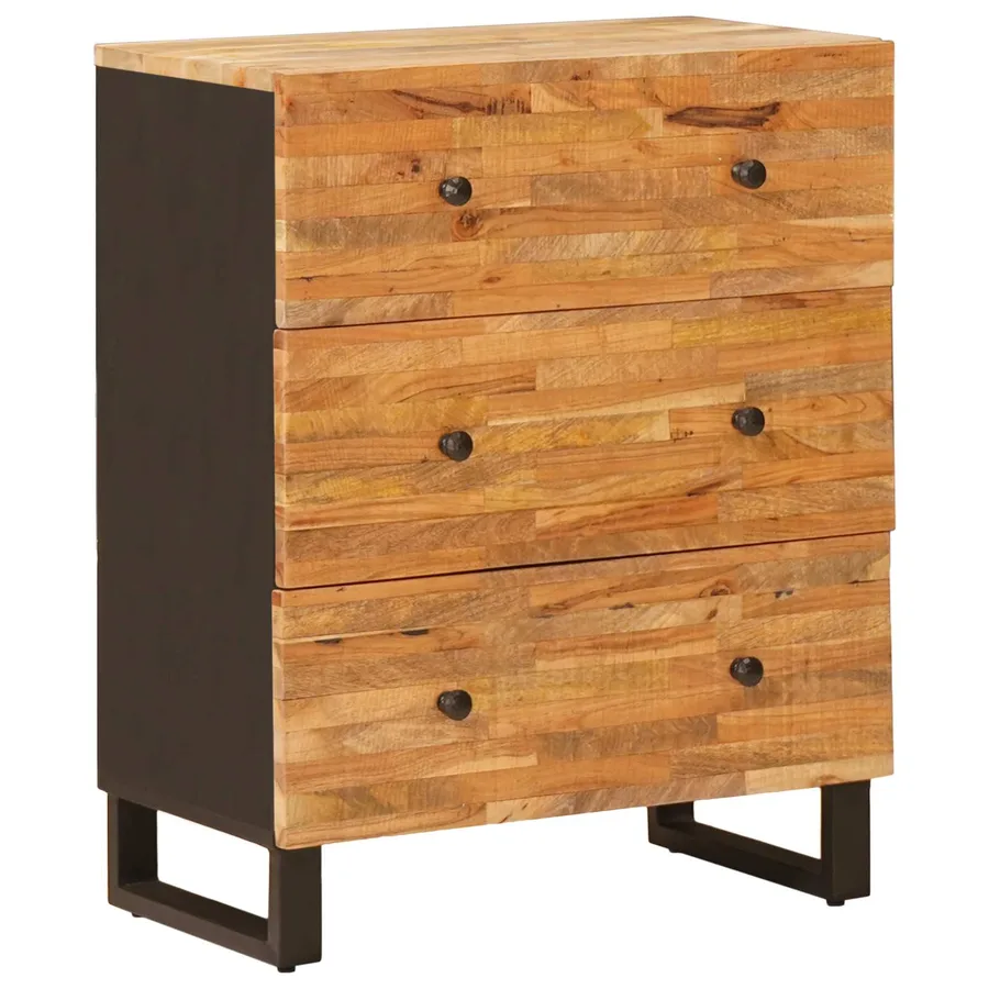 Buffet 3 pcs Marron 60 x 33 x 75 cm Bois de mangue massif - 4