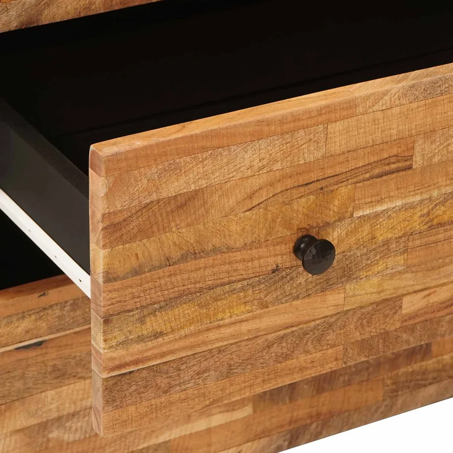 Buffet 3 pcs Marron 60 x 33 x 75 cm Bois de mangue massif - 9