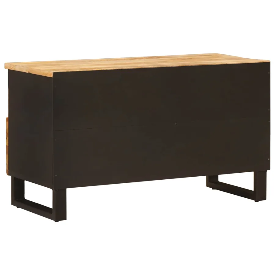 Meuble TV Marron 80 x 33 x 46 cm Bois de mangue massif - 5
