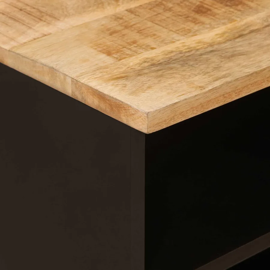 Meuble TV Marron 80 x 33 x 46 cm Bois de mangue massif - 6