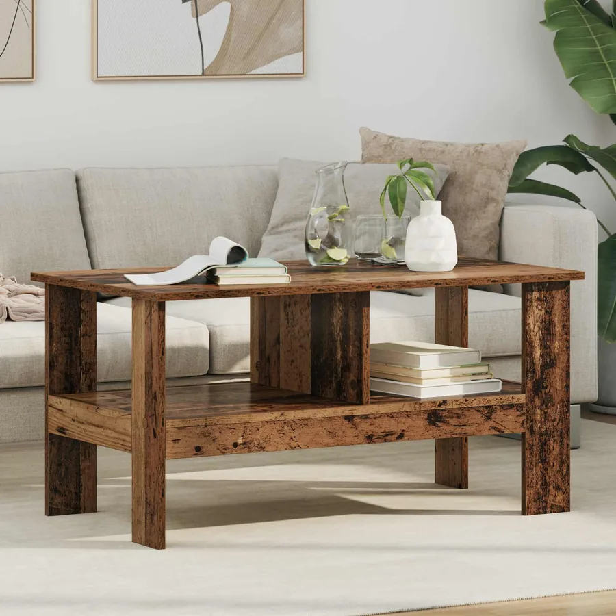 Table basse Bois ancien 90 x 50 x 45 cm Bois d'ingénierie