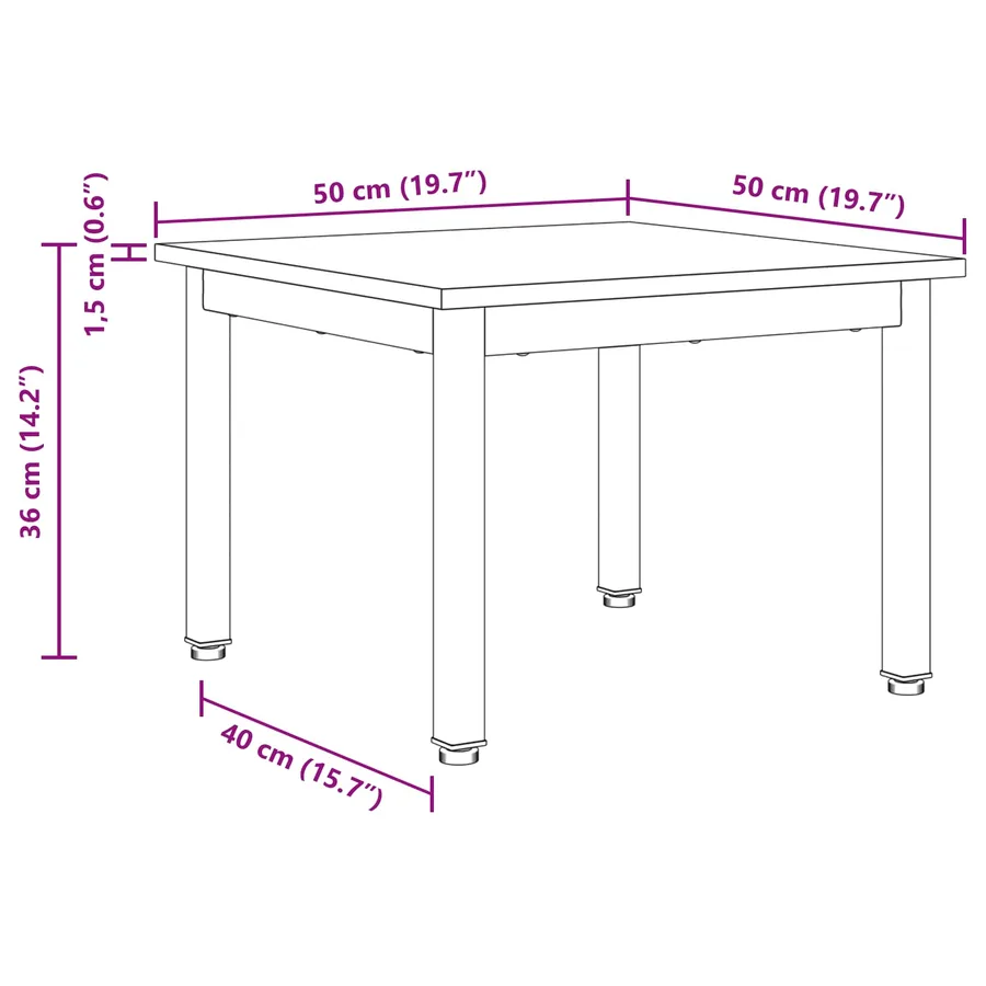 Table basse Bois ancien 50 x 50 x 36 cm Bois d'ingénierie - 11