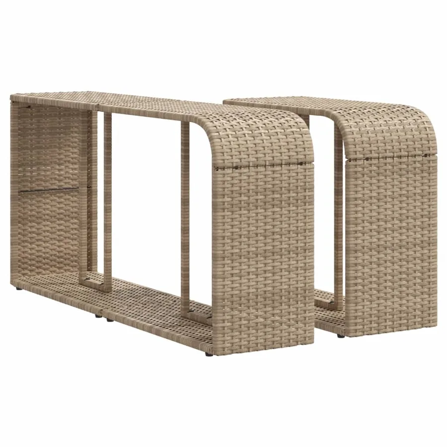 Salon de jardin avec coussins 10 pcs beige résine tressée - 7