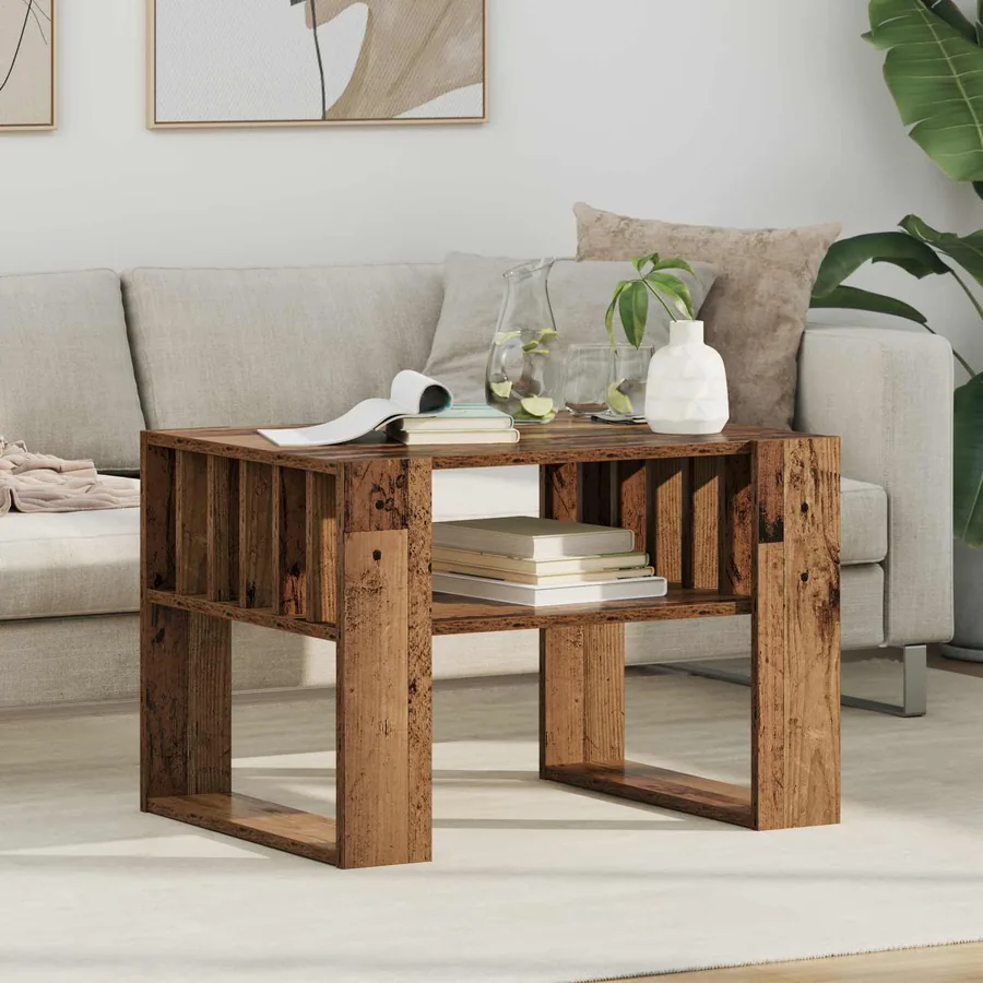 Table basse Bois ancien 66 x 49,5 x 45 cm Bois d'ingénierie