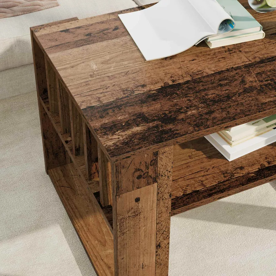 Table basse Bois ancien 66 x 49,5 x 45 cm Bois d'ingénierie - 4