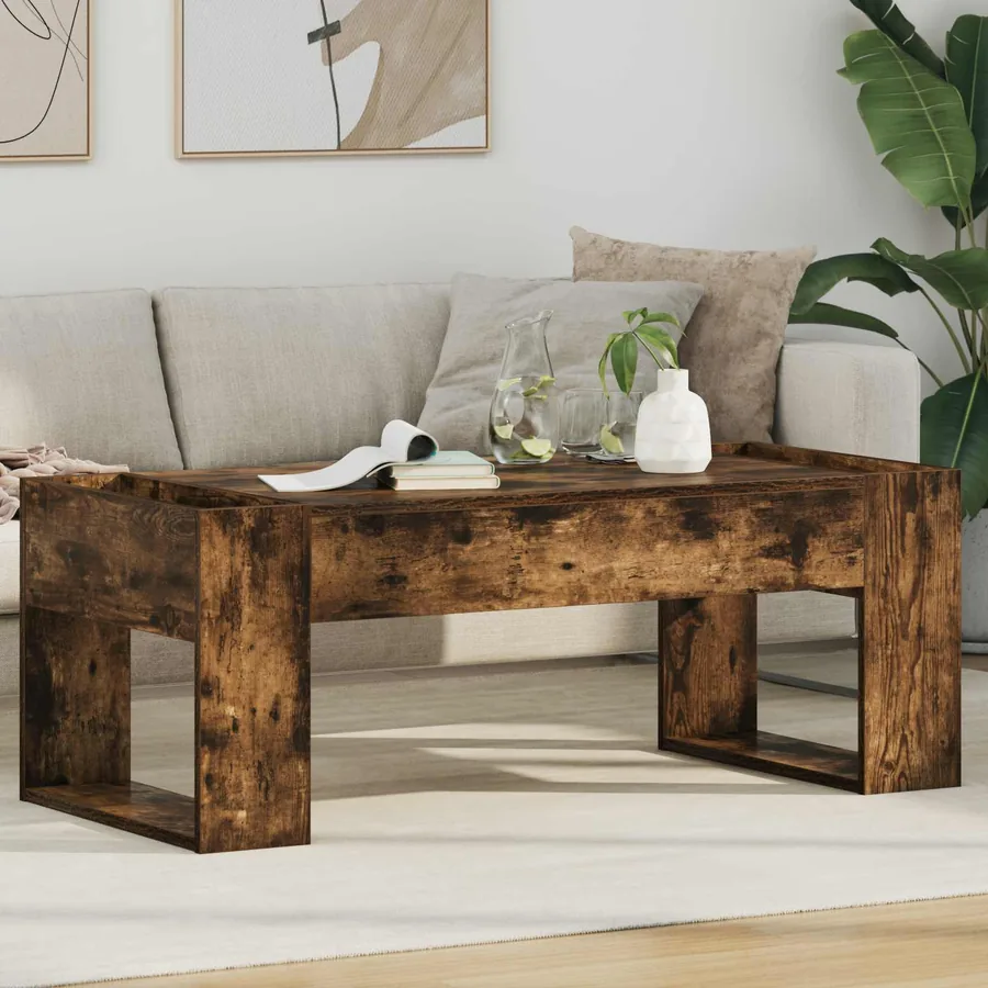 Table basse Chêne fumé 110 x 50 x 41 cm Bois d'ingénierie