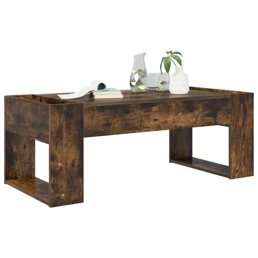 Table basse Chêne fumé 110 x 50 x 41 cm Bois d'ingénierie - 3