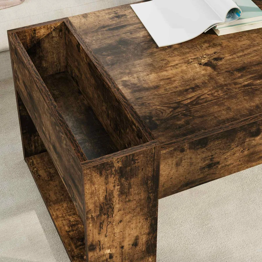 Table basse Chêne fumé 110 x 50 x 41 cm Bois d'ingénierie - 4