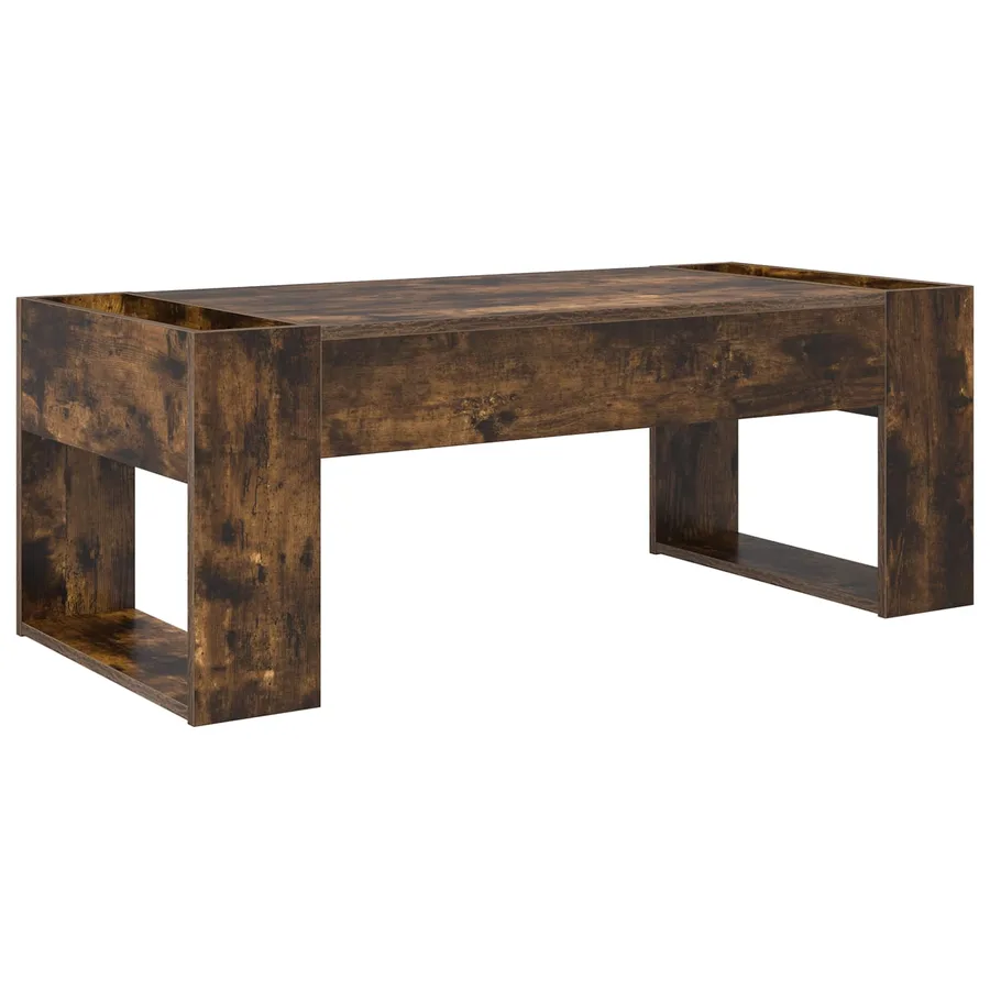 Table basse Chêne fumé 110 x 50 x 41 cm Bois d'ingénierie - 7