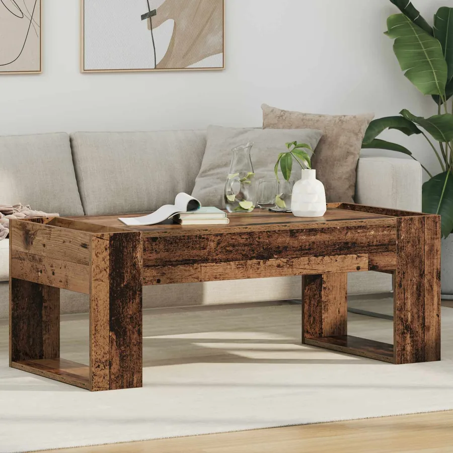 Table basse Bois ancien 110 x 50 x 41 cm Bois d'ingénierie