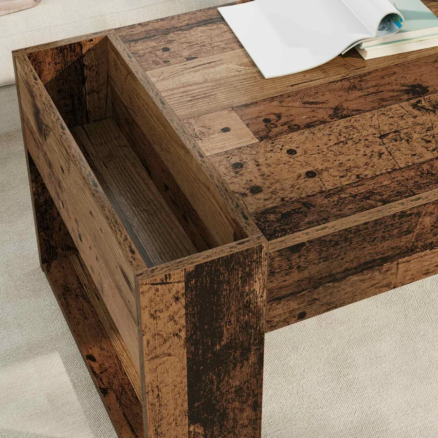 Table basse Bois ancien 110 x 50 x 41 cm Bois d'ingénierie - 4