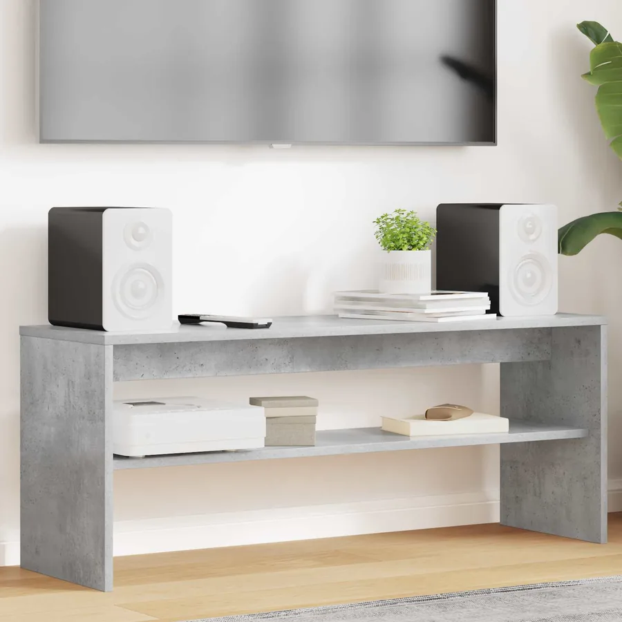 Meuble TV Gris béton 100 x 30 x 40 cm Bois d'ingénierie