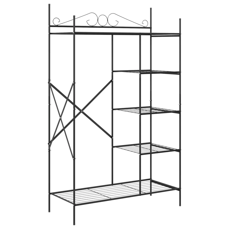 Armoire Ouverte avec étagère Noir 104,5 x 45 x 172 cm Acier - 2