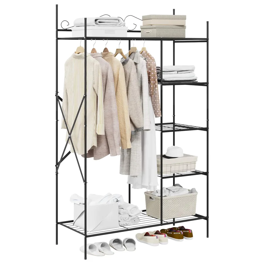 Armoire Ouverte avec étagère Noir 104,5 x 45 x 172 cm Acier - 3