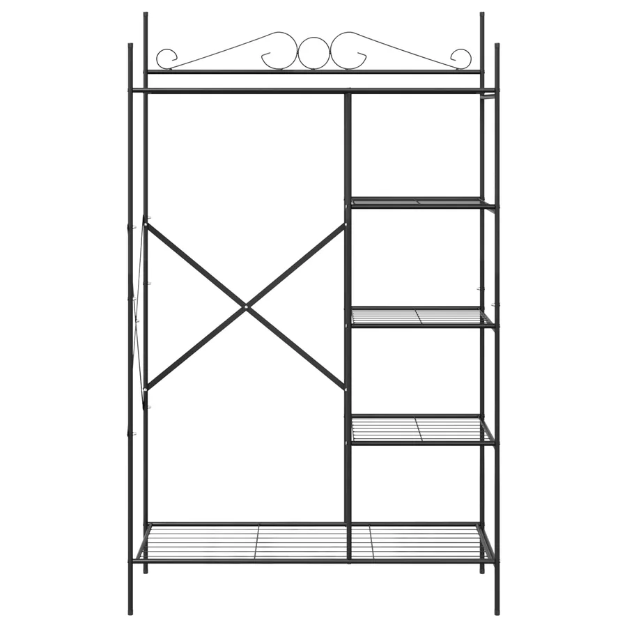 Armoire Ouverte avec étagère Noir 104,5 x 45 x 172 cm Acier - 5