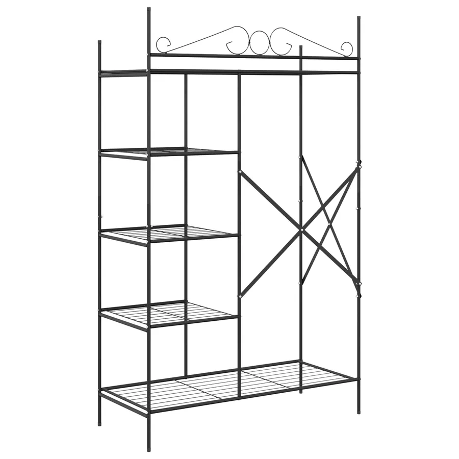 Armoire Ouverte avec étagère Noir 104,5 x 45 x 172 cm Acier - 7