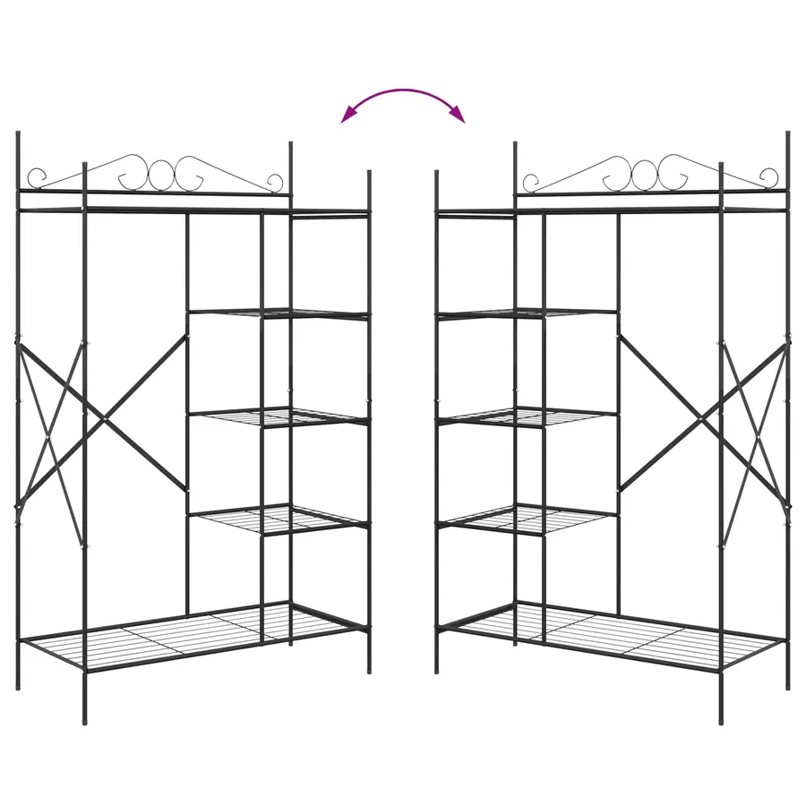 Armoire Ouverte avec étagère Noir 104,5 x 45 x 172 cm Acier - 9