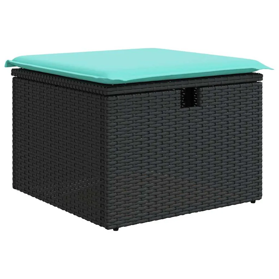 Salon de jardin 7 pcs avec coussins noir résine tressée 55 x 62 x 69 cm - 59,6 kg - 6