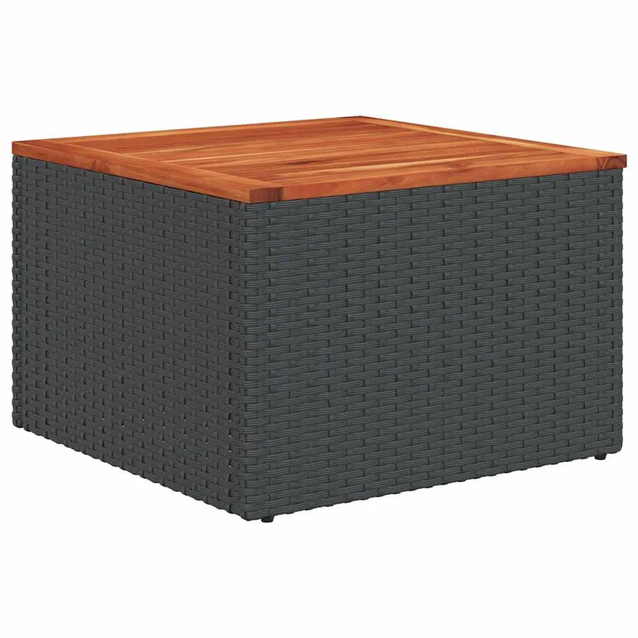 Salon de jardin 7 pcs avec coussins noir résine tressée 55 x 62 x 69 cm - 62,6 kg - 7