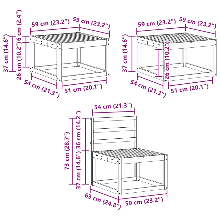 Ensemble de canapés d'extérieur 6 pcs Naturel - 8