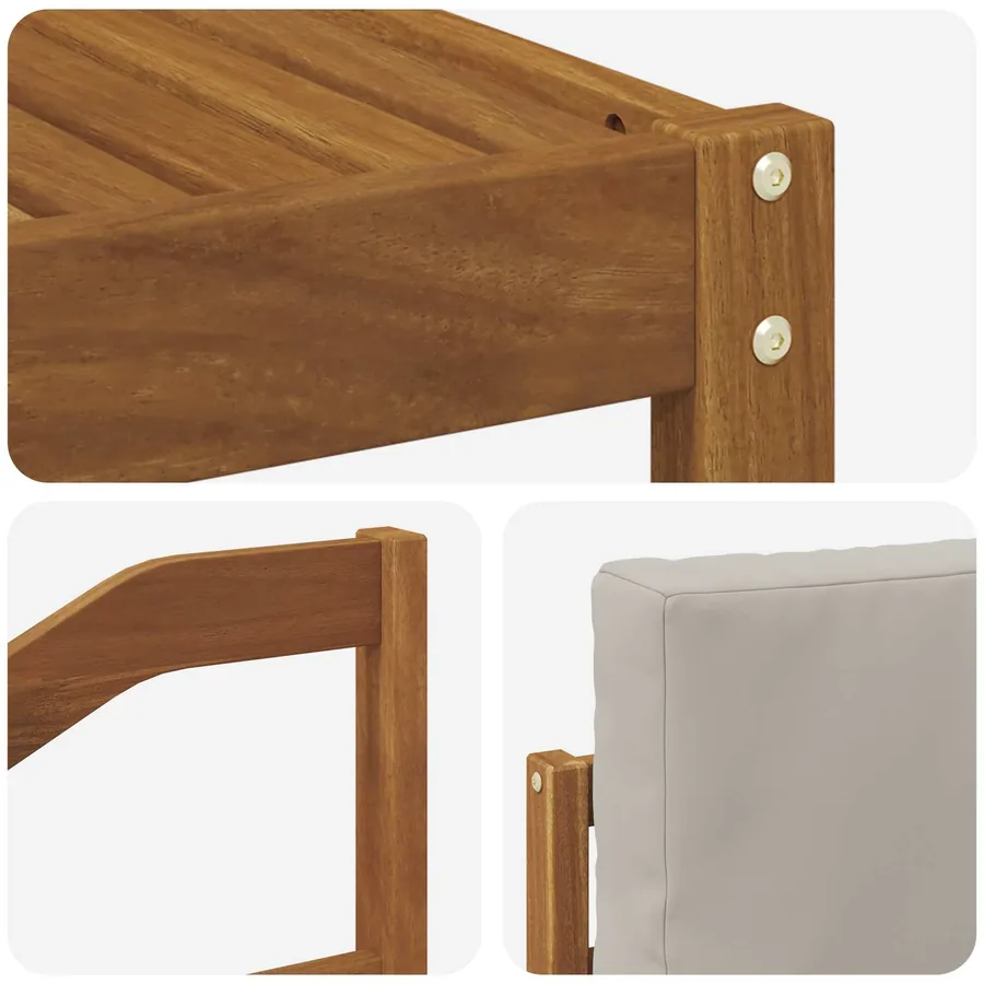 Ensemble de canapés d'extérieur 5 pcs Gris Naturel et Clair - 6