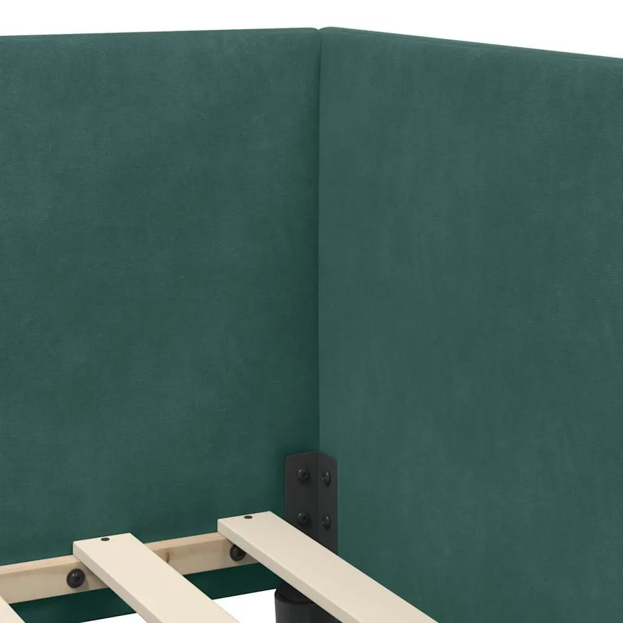 Cadre de lit d'angle avec matelas 2 pcs Vert Velours - 10