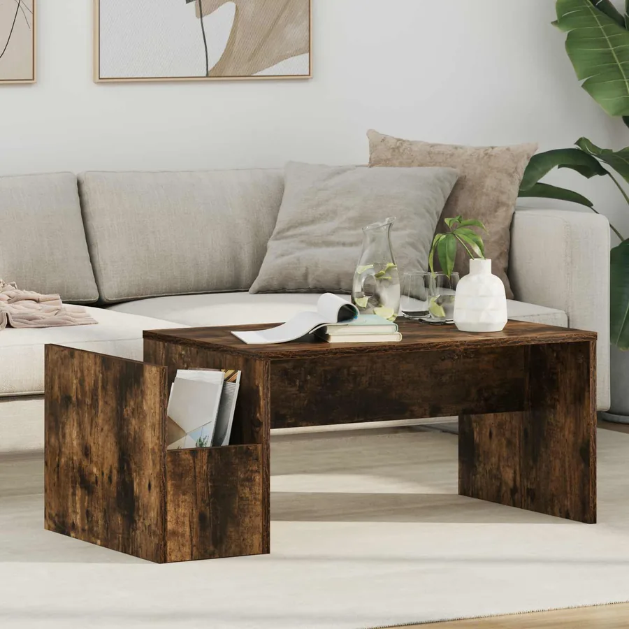 Table basse Chêne fumé 90 x 45 x 35 cm Bois d'ingénierie