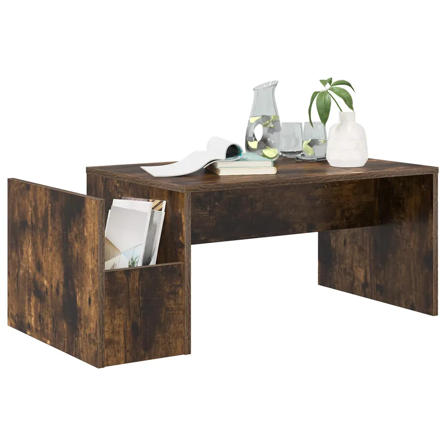 Table basse Chêne fumé 90 x 45 x 35 cm Bois d'ingénierie - 3