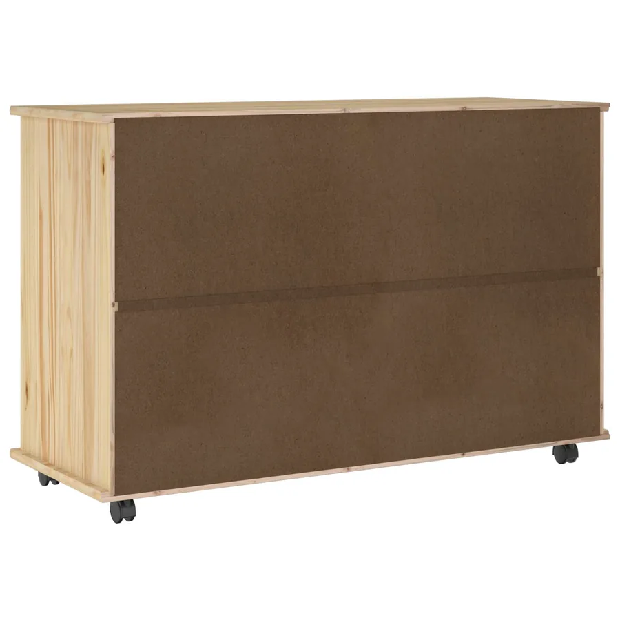 Cabinet roulant Marron 100 x 39 x 65,5 cm Bois de Pin Massif - 6