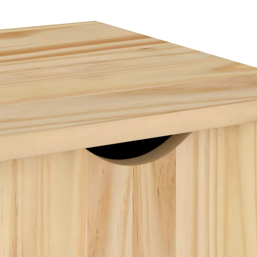 Cabinet roulant Marron 100 x 39 x 65,5 cm Bois de Pin Massif - 7
