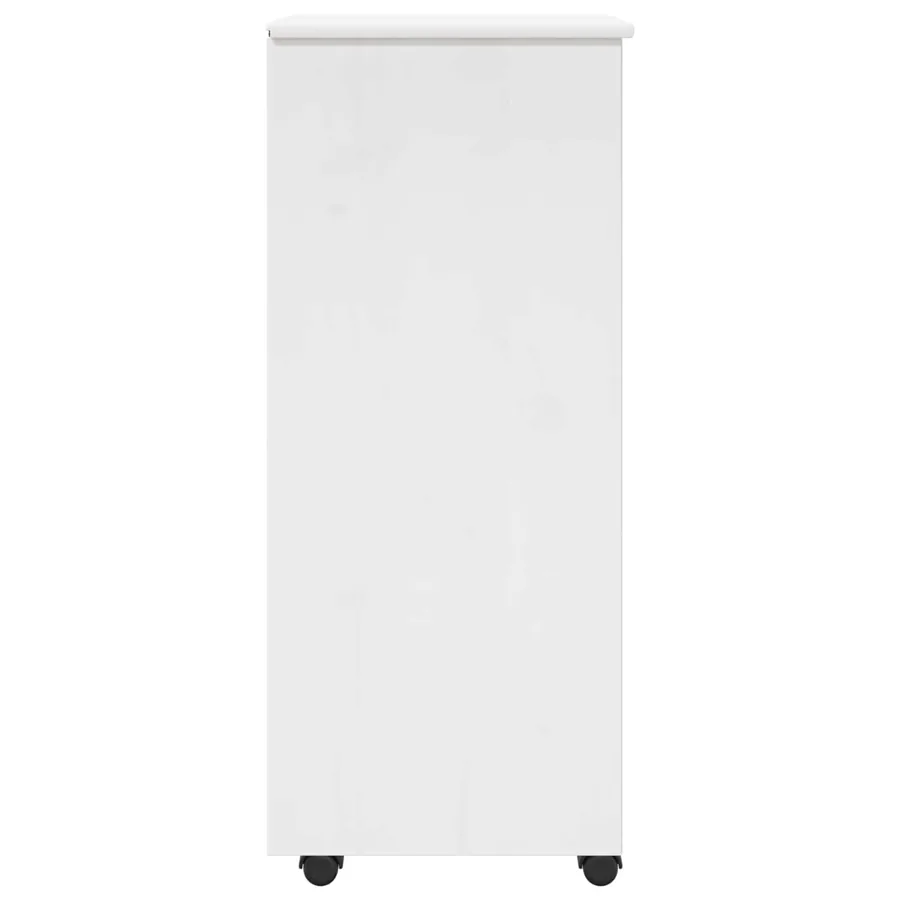Cabinet roulant Blanc 34 x 39 x 93,5 cm Bois de Pin Massif - 6