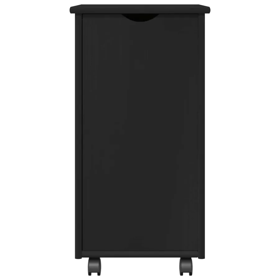 Cabinet roulant Noir 34 x 39 x 65,5 cm Bois de Pin Massif - 5