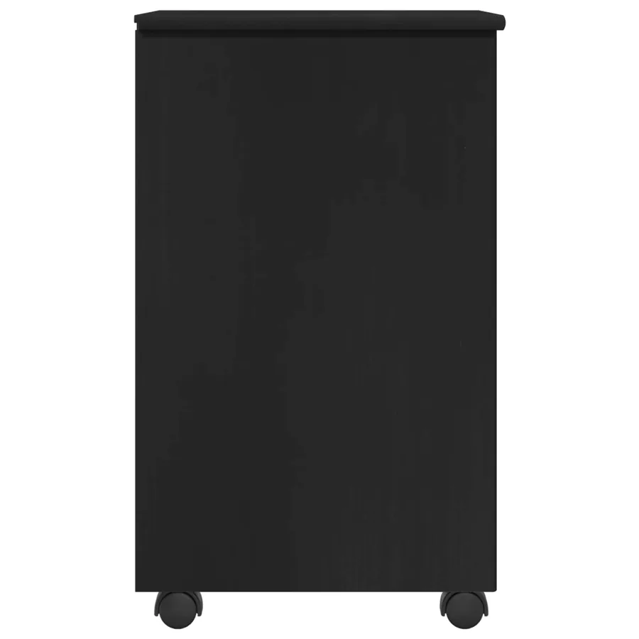 Cabinet roulant Noir 34 x 39 x 65,5 cm Bois de Pin Massif - 6