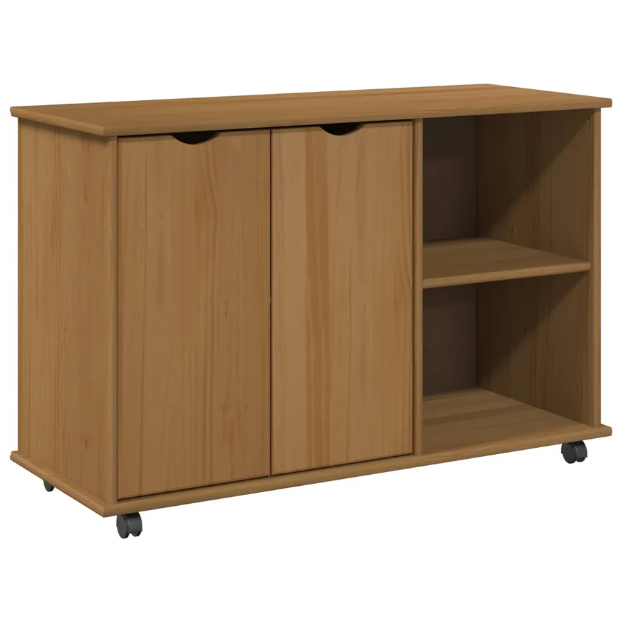 Cabinet roulant avec roue Marron miel 100 x 39 x 65,5 cm - 2