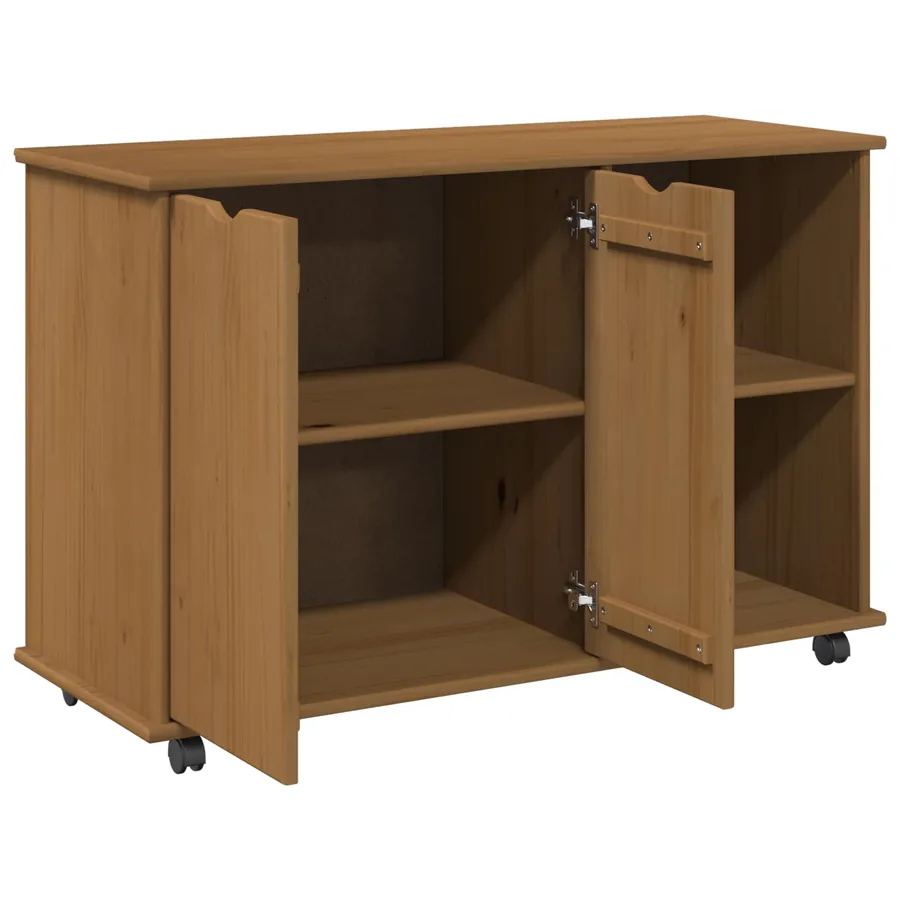 Cabinet roulant avec roue Marron miel 100 x 39 x 65,5 cm - 4