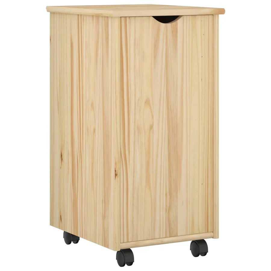 Cabinet roulant Marron 34 x 39 x 65,5 cm Bois de Pin Massif - 2