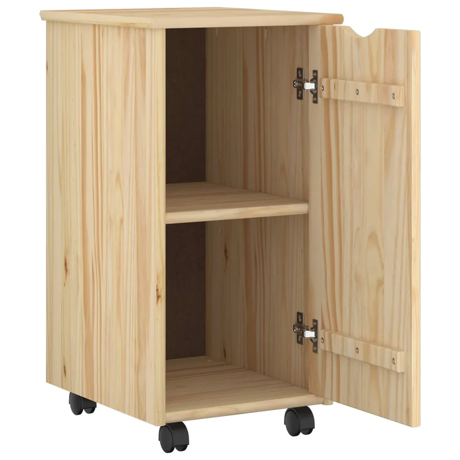 Cabinet roulant Marron 34 x 39 x 65,5 cm Bois de Pin Massif - 3