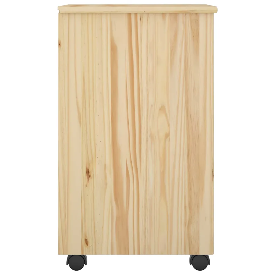 Cabinet roulant Marron 34 x 39 x 65,5 cm Bois de Pin Massif - 5