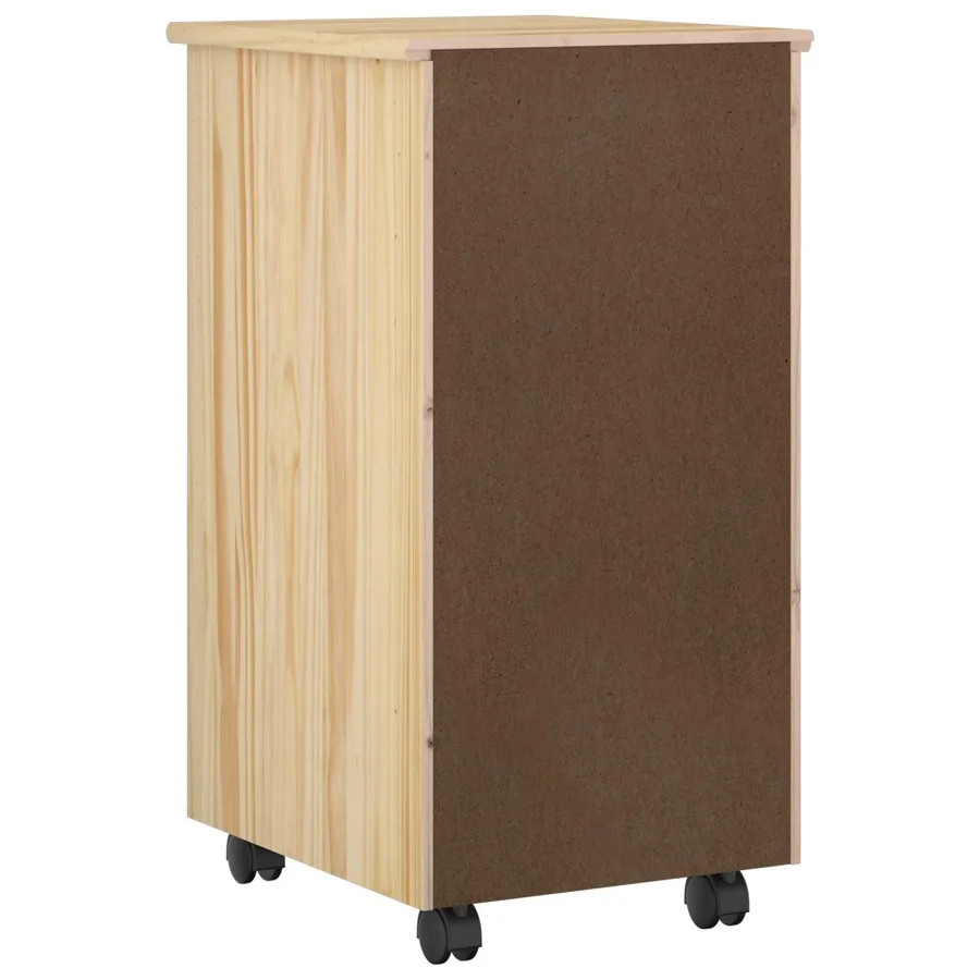 Cabinet roulant Marron 34 x 39 x 65,5 cm Bois de Pin Massif - 6