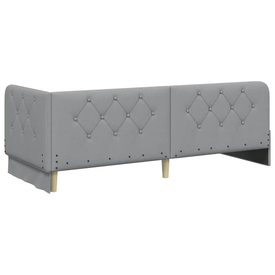 Cadre de lit d'angle Gris clair 80 x 200 cm tissu - 7