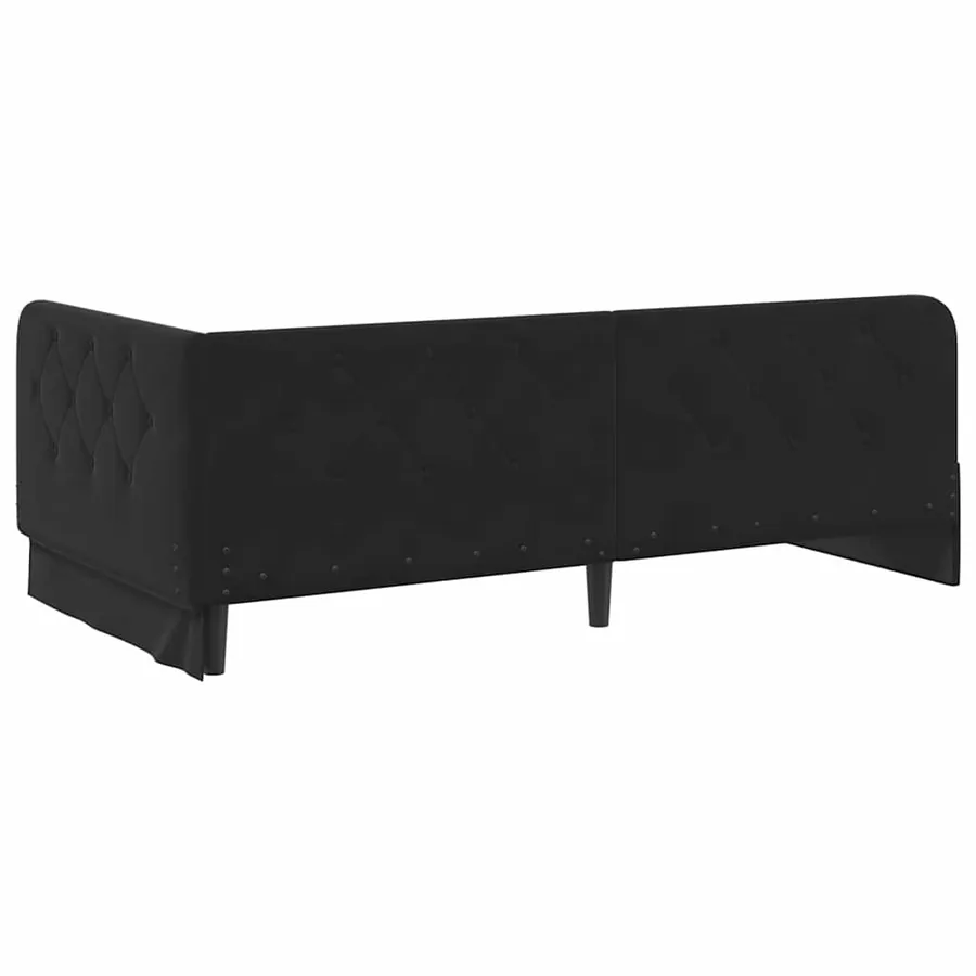 Cadre de lit d'angle Noir 90 x 200 cm Velours - 9