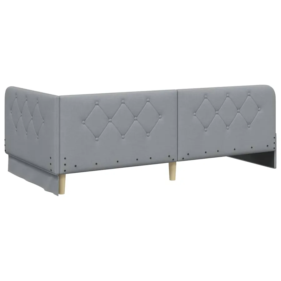 Cadre de lit d'angle Gris clair 100 x 200 cm tissu - 9