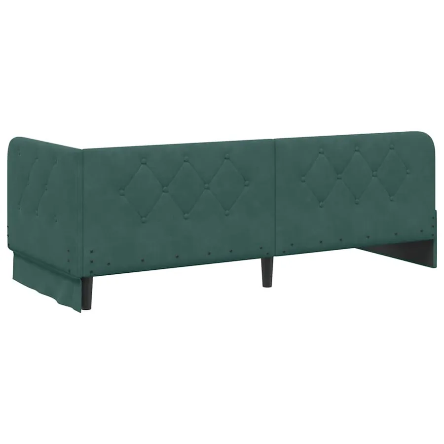 Cadre de lit d'angle Vert foncé 80 x 200 cm Velours - 9
