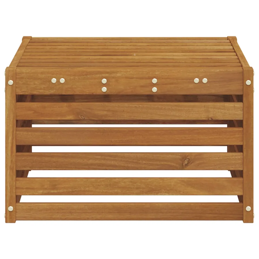 Pouf d'Extérieur Bois d'Acacia Massif Naturel 59 x 59 x 37 cm - 4