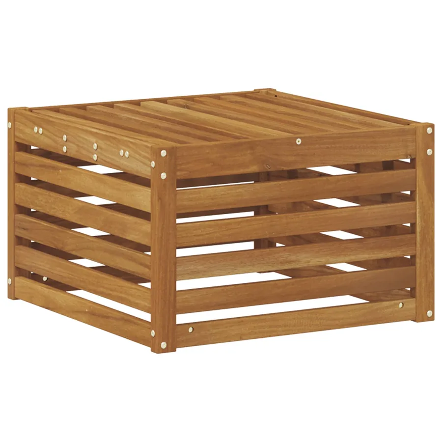 Pouf d'Extérieur Bois d'Acacia Massif Naturel 59 x 59 x 37 cm - 5
