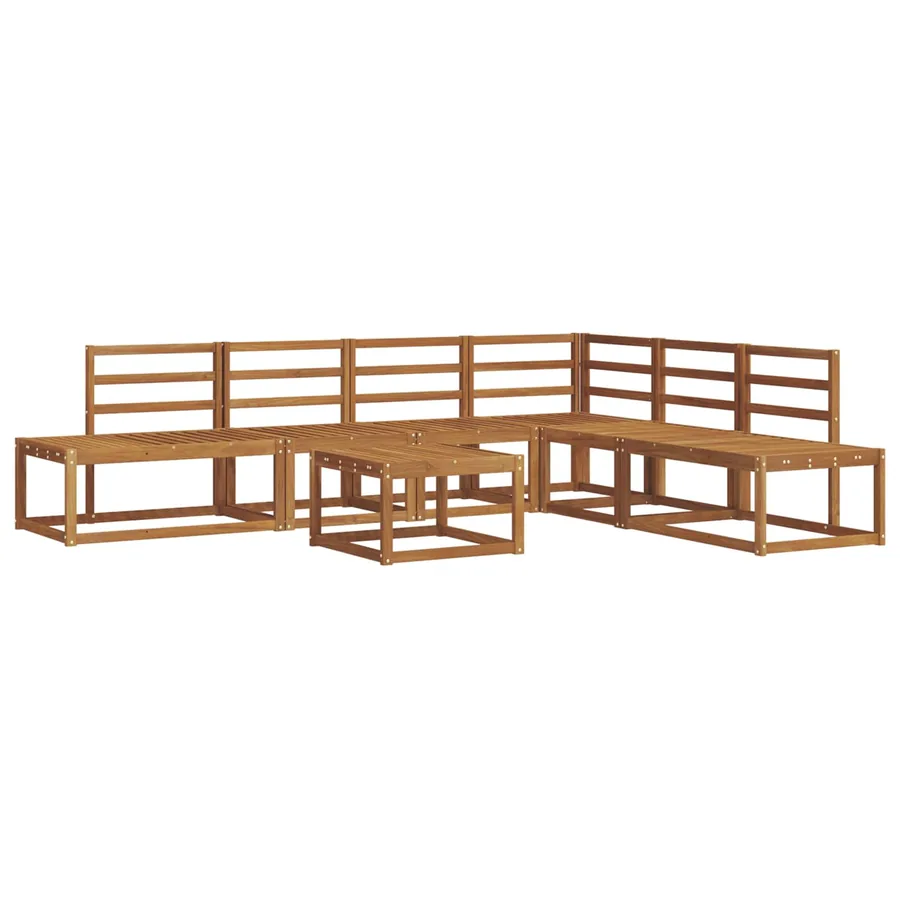 Ensemble de canapés d'extérieur 7 Pièce Naturel - 2