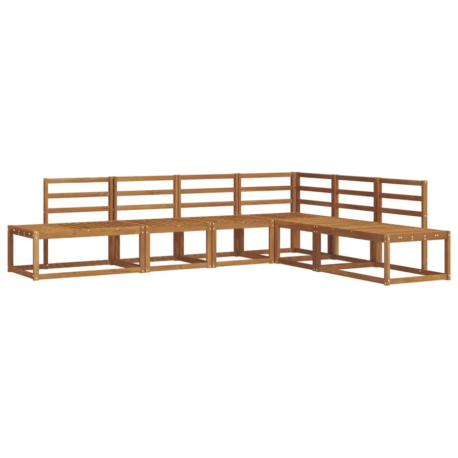 Ensemble de canapés d'extérieur 6 Pièce Naturel - 2